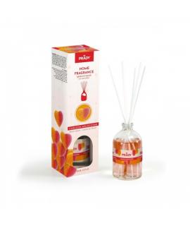 Prady Ambientador Mikado Corazon de Melocoton - Frasco de Cristal 100 ml y Varitas Difusoras