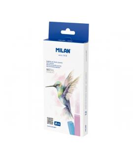 Milan Art Pack de 12 Barritas Pastel Blando - Colores Metalizados - Colores Surtidos