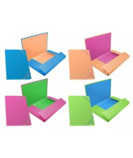 Bismark Carpeta para Proyectos - Lomo de 30mm - Fabricada en Carton - Cierre con Gomas - Colores Neon Surtidos