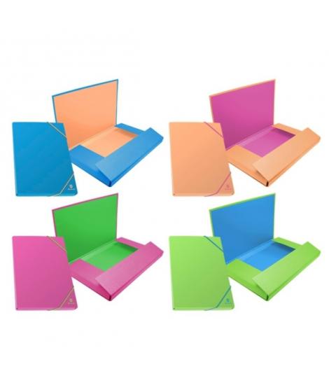 Bismark Carpeta para Proyectos - Lomo de 30mm - Fabricada en Carton - Cierre con Gomas - Colores Neon Surtidos