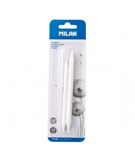 Milan Pack de 2 Difuminos - Diametro de 6.9 y 10.5mm - Recomendado para Bellas Artes - Color Blanco