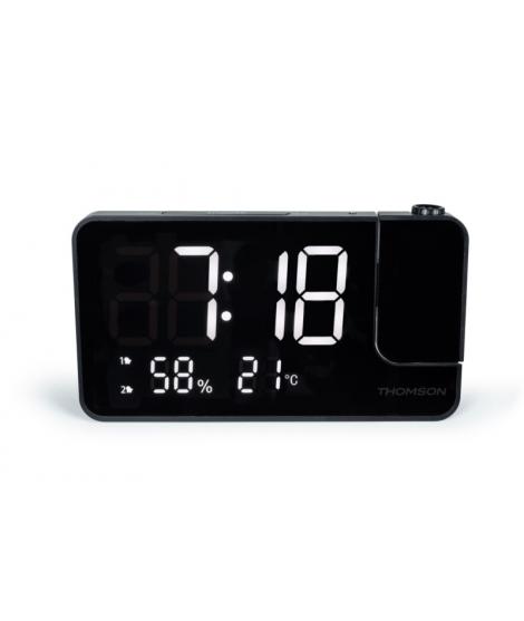 Thomson CP100T Radio Reloj Despertador - Proyeccion y Temperatura Interior - Alarma Dual - Color Negro