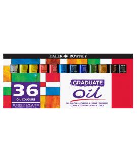 Daler Rowney Graduate Pack de 36 Pinturas al Oleo - Tubos de Aluminio - 22ml - Colores Surtidos