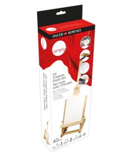 Daler Rowney Simply Creativo Pack de 40 Piezas - Pìntura al Oleo - Caballete - Colores Surtidos