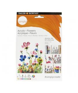 Daler Rowney Simply Activity Pack de 25 Piezas - Pintura Acrilica - Tematica Flores - Colores Surtidos