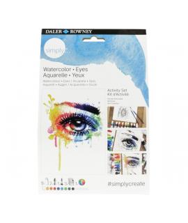 Daler Rowney Simply Activity Pack de 16 Piezas - Acuarela - Tematica Ojos - Colores Surtidos