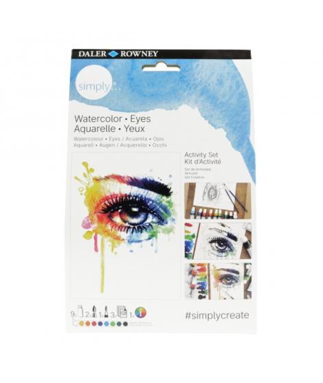 Daler Rowney Simply Activity Pack de 16 Piezas - Acuarela - Tematica Ojos - Colores Surtidos