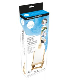 Daler Rowney Simply Pack de 38 Piezas - Set Creativo - Acuarela - Caballete - Colores Surtidos