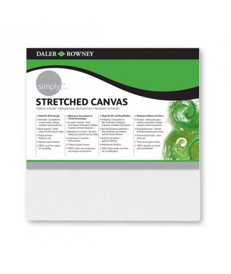 Daler Rowney Simply Bastidor Entelado - 10x10cm - Imprimacion Triple - Grano Medio - 100% Algodon sin Acido - 250g - Color Blanc