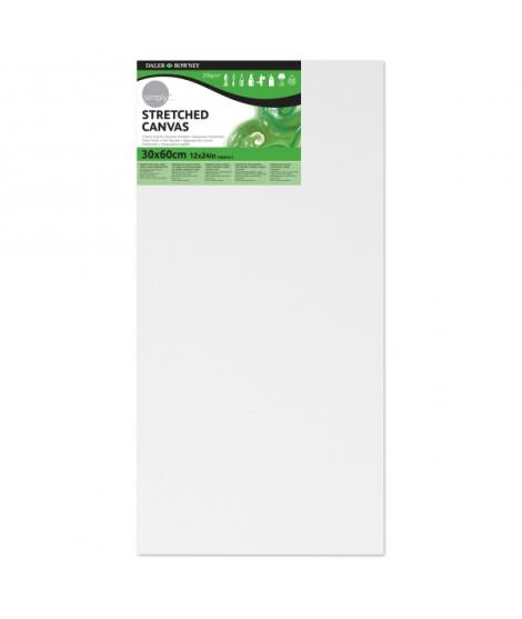 Daler Rowney Simply Bastidor Entelado - 30x60cm - Imprimacion Triple - Grano Medio - 100% Algodon sin Acido - 250g - Color Blanc