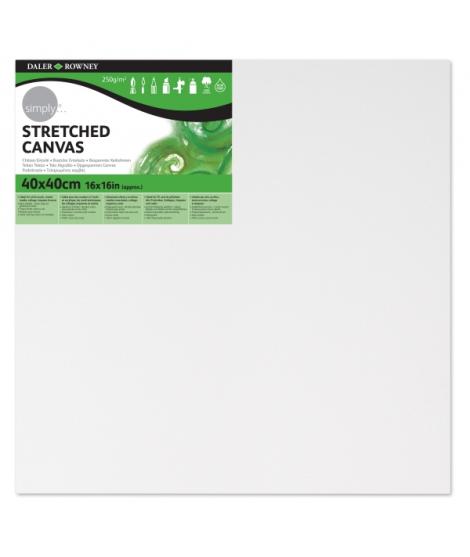 Daler Rowney Simply Bastidor Entelado - 40x40cm - Imprimacion Triple - Grano Medio - 100% Algodon sin Acido - 250g - Color Blanc