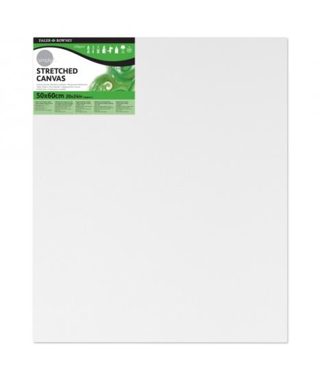 Daler Rowney Simply Bastidor Entelado - 50x60cm - Imprimacion Triple - Grano Medio - 100% Algodon sin Acido - 250g - Color Blanc
