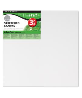 Daler Rowney Simply Pack de 3 Bastidores Entelados- 40x40cm - Imprimacion Triple - Grano Medio - 100% Algodon sin Acido - 250g -