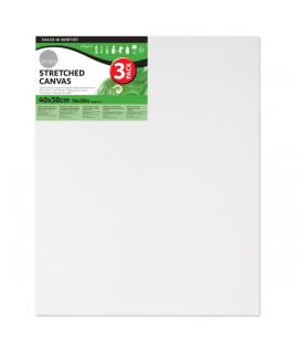 Daler Rowney Simply Pack de 3 Bastidores Entelados- 40x50cm - Imprimacion Triple - Grano Medio - 100% Algodon sin Acido - 250g -