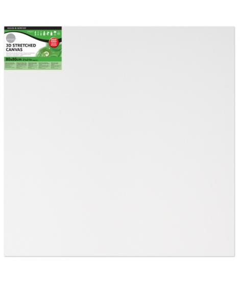 Daler Rowney Simply Bastidor Entelado 3D - 80x80cm - Imprimacion Triple - Grano Medio - 100% Algodon sin Acido - 250g - Color Bl