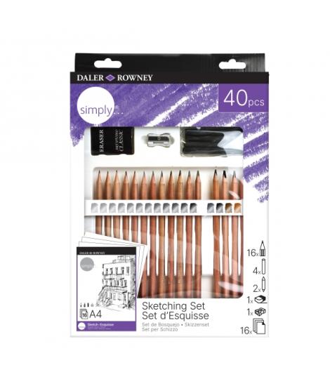 Daler Rowney Simply Pack de 40 Piezas - Set Creativo para Esbozo