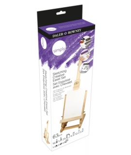 Daler Rowney Simply Pack de 59 Piezas - Set Creativo de Esbozo - Caballete - Colores Surtidos