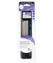 Daler Rowney Simply Pack de 8 Lapices para Esbozo y Carboncillos - Bote Metalico - Color Negro