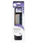 Daler Rowney Simply Pack de 8 Lapices para Esbozo y Carboncillos - Bote Metalico - Color Negro