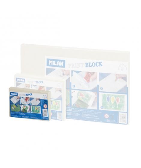 Milan Print Block Plancha de Grabado - Formato S - 7x11x0.9cm - Color Marron