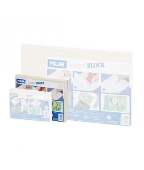 Milan Print Block Plancha de Grabado - Formato M - 10x15x0.9cm - Color Blanco