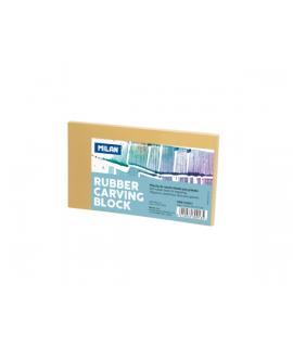 Milan Rubber Carving Block Plancha de Grabado - Caucho Suave - Formato M - 15.5x9x0.7cm - Color Marron