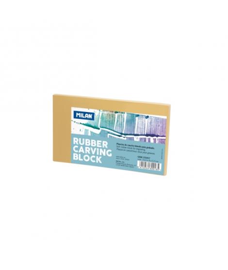 Milan Rubber Carving Block Plancha de Grabado - Caucho Suave - Formato M - 15.5x9x0.7cm - Color Marron