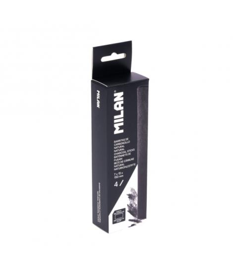 Milan Pack de 4 Barritas de Carboncillo - Natural - Rectangular 15x7mm - Color Negro