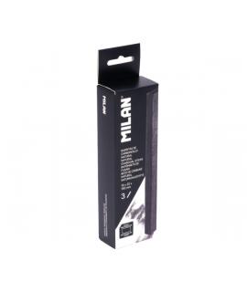 Milan Pack de 3 Barritas de Carboncillo - Natural - Rectangular 22x10mm - Color Negro