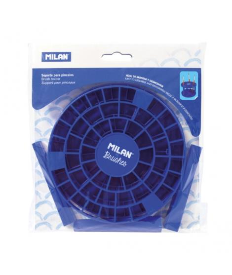 Milan Soporte para Pinceles con 49 Agujeros - Desmontable - 3 Patas - 14.5x10cm - Color Azul Marino