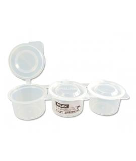 Milan Vaso para Mezclas con Tapa - Triple - 70ml por Unidad - Color Transparente