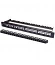 WP Patch Panel de 24 Puertos RJ45 CAT6A UTP - 1U Modular sin Herramientas - Color Negro