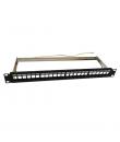 WP Patch Panel de 24 Puertos RJ45 UTP - 1U IDC sin Apantallar - Color Negro