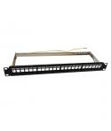 WP Patch Panel de 24 Puertos RJ45 UTP - 1U IDC sin Apantallar - Color Negro