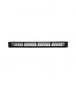 WP Patch Panel de 24 Puertos RJ45 CAT6 STP - 1U Keystone Modular - Color Negro