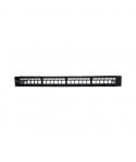 WP Patch Panel de 24 Puertos RJ45 CAT6 STP - 1U Keystone Modular - Color Negro