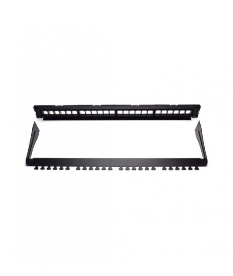 WP Patch Panel de 24 Puertos RJ45 CAT6 UTP - 1U Keystone Modular - Color Negro