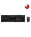Coolbox COO-KTR-02UIT Pack USB Teclado 105 Teclas - QWERTY Portugues + Raton 3 Botones - Uso Ambidiestro - Color Negro