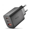 NGS ERA 65W Cargador de Pared Ultrarrapido GaN - 2 USB-C y 1 USB-A - Color Negro