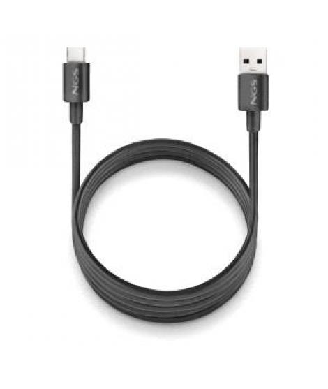 NGS ZYRO-AC Cable USB-C a USB-A - Cargar Rapida - 480 Mbps - 15W - 1 Metro - Color Negro
