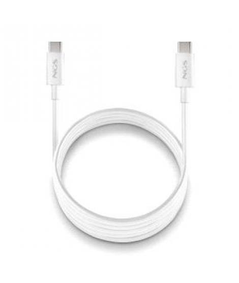 NGS ZYRO 60W-1 Cable USB-C a USB-C - Cargar Rapida - 480 Mbps - 15W - 1 Metro - Color Blanco