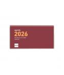 Finocam Coctel Agenda Plana - Anual 2026 - Formato Pl1 - 121x6x6mm - Semana Vista en Vertical - Color Burdeos