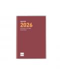 Finocam Coctel Agenda Plana - Anual 2026 - Formato Pl3 - 85x6x6mm - Semana Vista Horizontal - Color Burdeos