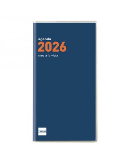 Finocam Coctel Agenda Plana - Anual 2026 - Formato Pl4 - 83x6x6mm - Mes Vista - Color Azul