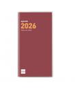 Finocam Coctel Agenda Plana - Anual 2026 - Formato Pl4 - 83x6x6mm - Mes Vista - Color Burdeos