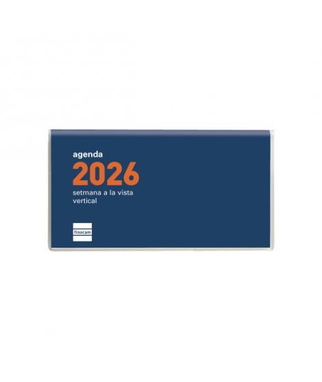 Finocam Coctel Agenda Plana en Catalan - Anual 2026 - Formato Pl1 - 121x6x6mm - Semana Vista en Vertical - Color Azul