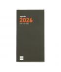 Finocam Min Agenda Plana - Anual 2026 - Formato Pl4 - 83x6x154mm - Mes Vista - Color Verde Oscuro