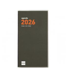 Finocam Min Agenda Plana en Catalan - Anual 2026 - Formato Pl4 - 83x6x154mm - Mes Vista - Color Verde Oscuro