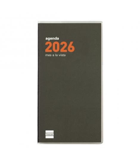 Finocam Min Agenda Plana en Catalan - Anual 2026 - Formato Pl4 - 83x6x154mm - Mes Vista - Color Verde Oscuro