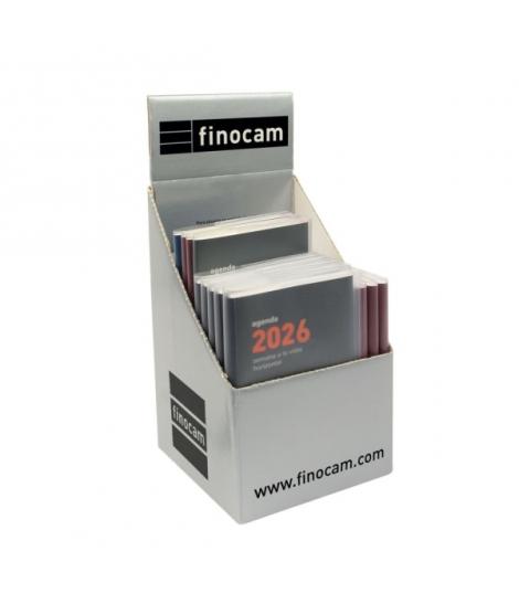 Finocam Expositor con 12 Agendas Planas Min/Coctel Surtidas - Anual 2026 - Color Surtidos